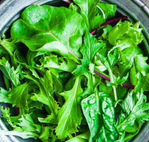 A container filled with lettuce